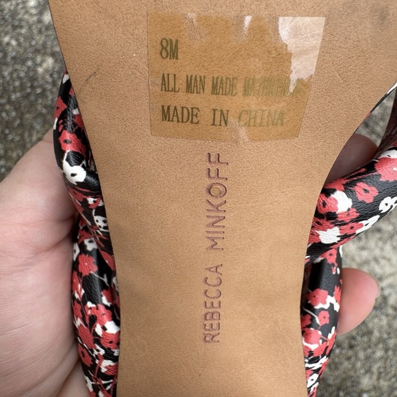 Rebecca Minkoff Women's Sz 8 M Amandine Floral Print Block Heel Slide On Sandal - Picture 14 of 16